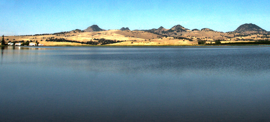 Sierra Buttes behind flooded rice paddies